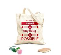 AILOONG Bolsa de tela con correa de cincha Cree en ti mismo todo es posible Tela de 340g/m² de grosor Bolsa para dibujar