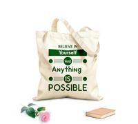 AILOONG Bolsa de tela con correa de cincha Cree en ti mismo todo es posible Tela de 340g/m² de grosor Bolsa para dibujar
