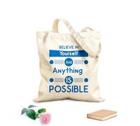 AILOONG Bolsa de tela con correa de cincha Cree en ti mismo todo es posible Tela de 340g/m² de grosor Bolsa para dibujar