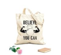 AILOONG Bolsa de tela con correa de cincha Cree que puede diseñar un gimnasio Tela de 12 oz de grosor Bolsa para dibujar 25x30cm Pequeño