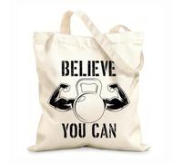 AILOONG Bolsa de tela con correa de cincha Cree que puede diseñar un gimnasio Tela de 12 oz de grosor Bolsa para dibujar 25x30cm Pequeño