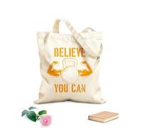 AILOONG Bolsa de tela con correa de cincha Cree que puede diseñar un gimnasio Tela de 340g/m² de grosor Bolsa para dibujar