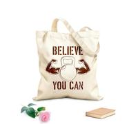 AILOONG Bolsa de tela con correa de cincha Cree que puede diseñar un gimnasio Tela de 340g/m² de grosor Bolsa para dibujar