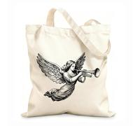 AILOONG Bolsa de tela con correa de cincha de un ángel alado tocando una trompeta Tela de 12 oz de grosor Bolsa para dibujar 25x30cm Pequeño