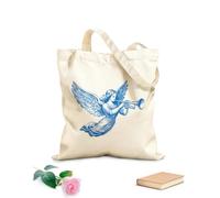 AILOONG Bolsa de tela con correa de cincha de un ángel alado tocando una trompeta Tela de 340g/m² de grosor Bolsa para dibujar