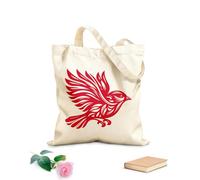 AILOONG Bolsa de tela con correa de cincha de un pájaro en vuelo estilizado con detalles de plumas ornamentales sobre un fondo Tela de 340g/m² de grosor Bolsa para dibujar