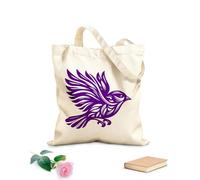 AILOONG Bolsa de tela con correa de cincha de un pájaro en vuelo estilizado con detalles de plumas ornamentales sobre un fondo Tela de 340g/m² de grosor Bolsa para dibujar