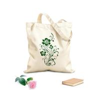 AILOONG Bolsa de tela con correa de cincha Elemento de diseño con acentos florales llamativos, logotipo, bocetos botánicos únicos, emblema icónico. Tela de 340g/m² de grosor Bolsa para dibujar