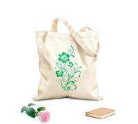 AILOONG Bolsa de tela con correa de cincha Elemento de diseño con acentos florales llamativos, logotipo, bocetos botánicos únicos, emblema icónico. Tela de 340g/m² de grosor Bolsa para dibujar