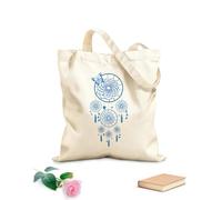 AILOONG Bolsa de tela con correa de cincha Gran atrapasueños decorado con plumas, campanas, estrellas, ángeles y mariposas. Tela de 340g/m² de grosor Bolsa para dibujar