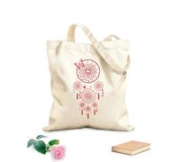 AILOONG Bolsa de tela con correa de cincha Gran atrapasueños decorado con plumas, campanas, estrellas, ángeles y mariposas. Tela de 340g/m² de grosor Bolsa para dibujar
