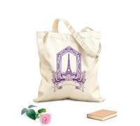AILOONG Bolsa de tela con correa de cincha Ilustración RGB básica de la Torre Eiffel con adorno de grabado vintage Tela de 340g/m² de grosor Bolsa para dibujar