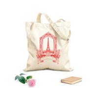 AILOONG Bolsa de tela con correa de cincha Ilustración RGB básica de la Torre Eiffel con adorno de grabado vintage Tela de 340g/m² de grosor Bolsa para dibujar
