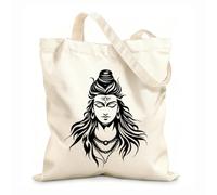 AILOONG Bolsa de tela con correa de cincha Imagen de stock del dios Shiva del hinduismo indio Tela de 12 oz de grosor Bolsa para dibujar 31x36cm Mediano