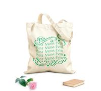 AILOONG Bolsa de tela con correa de cincha La tipografía de la mejor mamá del mundo con estilo doodle se puede utilizar Tela de 340g/m² de grosor Bolsa para dibujar