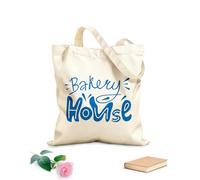 AILOONG Bolsa de tela con correa de cincha Letras escritas a mano de panadería, linda inscripción, eslogan, caligrafía con pincel Tela de 340g/m² de grosor Bolsa para dibujar