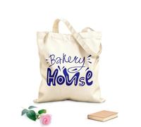 AILOONG Bolsa de tela con correa de cincha Letras escritas a mano de panadería, linda inscripción, eslogan, caligrafía con pincel Tela de 340g/m² de grosor Bolsa para dibujar