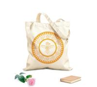 AILOONG Bolsa de tela con correa de cincha Logotipo de marco circular de pájaro azteca aislado, símbolo de religión antigua maya Tela de 340g/m² de grosor Bolsa para dibujar