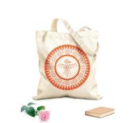 AILOONG Bolsa de tela con correa de cincha Logotipo de marco circular de pájaro azteca aislado, símbolo de religión antigua maya Tela de 340g/m² de grosor Bolsa para dibujar