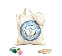 AILOONG Bolsa de tela con correa de cincha Logotipo de marco circular de pájaro azteca aislado, símbolo de religión antigua maya Tela de 340g/m² de grosor Bolsa para dibujar