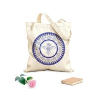 AILOONG Bolsa de tela con correa de cincha Logotipo de marco circular de pájaro azteca aislado, símbolo de religión antigua maya Tela de 340g/m² de grosor Bolsa para dibujar