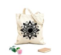 AILOONG Bolsa de tela con correa de cincha Mandala floral Tela de 12 oz de grosor Bolsa para dibujar 25x30cm Pequeño