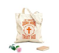 AILOONG Bolsa de tela con correa de cincha Sé inteligente, trabaja duro, confía en Dios, diseño. Tela de 340g/m² de grosor Bolsa para dibujar