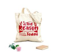 AILOONG Bolsa de tela con correa de cincha Sé la razón por la que alguien sonría hoy, cita motivacional, tipografía y caligrafía. Tela de 340g/m² de grosor Bolsa para dibujar