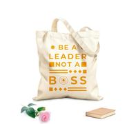 AILOONG Bolsa de tela con correa de cincha Sé un líder, no un jefe, cita tipográfica moderna Tela de 340g/m² de grosor Bolsa para dibujar