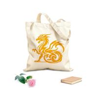 AILOONG Bolsa de tela con correa de cincha silueta de dragón con mirada temible Tela de 340g/m² de grosor Bolsa para dibujar