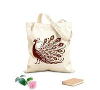 AILOONG Bolsa de tela con correa de cincha silueta de pavo real en Tela de 340g/m² de grosor Bolsa para dibujar