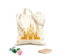 AILOONG Bolsa de tela con correa de cincha silueta de un castillo de cuento de hadas perfecto Tela de 340g/m² de grosor Bolsa para dibujar