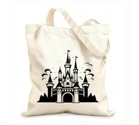 AILOONG Bolsa de tela con correa de cincha silueta de un castillo de cuento de hadas perfecto Tela de 12 oz de grosor Bolsa para dibujar 31x36cm Mediano