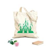 AILOONG Bolsa de tela con correa de cincha silueta de un castillo de cuento de hadas perfecto Tela de 340g/m² de grosor Bolsa para dibujar