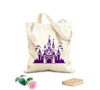 AILOONG Bolsa de tela con correa de cincha silueta de un castillo de cuento de hadas perfecto Tela de 340g/m² de grosor Bolsa para dibujar