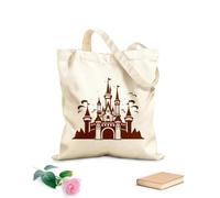 AILOONG Bolsa de tela con correa de cincha silueta de un castillo de cuento de hadas perfecto Tela de 340g/m² de grosor Bolsa para dibujar