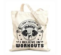 AILOONG Bolsa de tela con correa de cincha Tela de 12 oz de grosor A que dice no creo en la magia, creo en los entrenamientos Bolsa para dibujar 35x40cm Grande