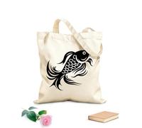 AILOONG Bolsa de tela con correa de cincha Tela de 12 oz de grosor de un pez koi estilizado perfecto Bolsa para dibujar 25x30cm Pequeño