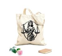 AILOONG Bolsa de tela con correa de cincha Tela de 12 oz de grosor Emblema de la justicia, fachada más bella, diseño de la justicia. Bolsa para dibujar 25x30cm Pequeño