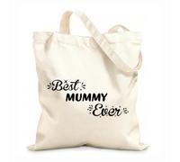 AILOONG Bolsa de tela con correa de cincha Tela de 12 oz de grosor La mejor mamá del mundo, Día de la Madre Bolsa para dibujar 31x36cm Mediano