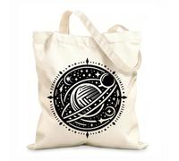 AILOONG Bolsa de tela con correa de cincha Tela de 12 oz de grosor Mandala celestial con planetas, estrellas y un diseño artístico y astrológico geométrico. Bolsa para dibujar 35x40cm Grande