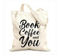 AILOONG Bolsa de tela con correa de cincha Tela de 12 oz de grosor Reserva café y tu tipografía Bolsa para dibujar 31x36cm Mediano