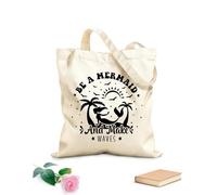 AILOONG Bolsa de tela con correa de cincha Tela de 12 oz de grosor Sé una sirena y haz olas: diseño imprimible con cita de playa de verano. Bolsa para dibujar 25x30cm Pequeño