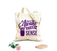 AILOONG Bolsa de tela con correa de cincha Tela de 340g/m² de grosor Despierta todos los sentidos, citas apasionadas sobre café, tipografía Bolsa para dibujar