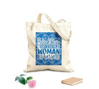 AILOONG Bolsa de tela con correa de cincha Tela de 340g/m² de grosor Detrás de cada mujer exitosa está ella misma. Bolsa para dibujar