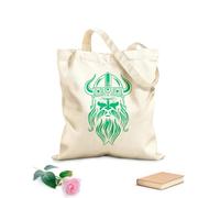 AILOONG Bolsa de tela con correa de cincha Tela de 340g/m² de grosor Hermandad Berserker, un emblema vikingo de furia, explorador de ébano, una mascota vikinga de aventura. Bolsa para dibujar