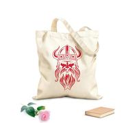 AILOONG Bolsa de tela con correa de cincha Tela de 340g/m² de grosor Hermandad Berserker, un emblema vikingo de furia, explorador de ébano, una mascota vikinga de aventura. Bolsa para dibujar