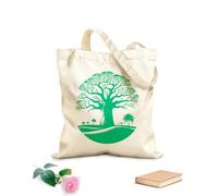 AILOONG Bolsa de tela con correa de cincha Tela de 340g/m² de grosor Hermosa silueta de árbol baobab con tema de naturaleza. Bolsa para dibujar