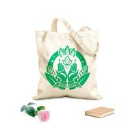 AILOONG Bolsa de tela con correa de cincha Tela de 340g/m² de grosor Patrón estilizado de dos manos unidas en oración. Bolsa para dibujar