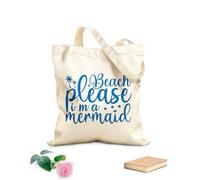 AILOONG Bolsa de tela con correa de cincha Tela de 340g/m² de grosor Playa por favor soy una sirena Bolsa para dibujar
